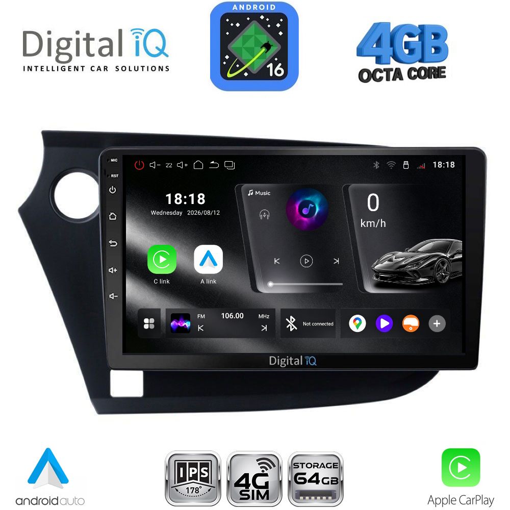 RTG6205_16 DIGITAL IQ RTG 6205_CPA (9inc) MULTIMEDIA TABLET for HONDA INSIGHT mod. 2009-2014 - Image 1