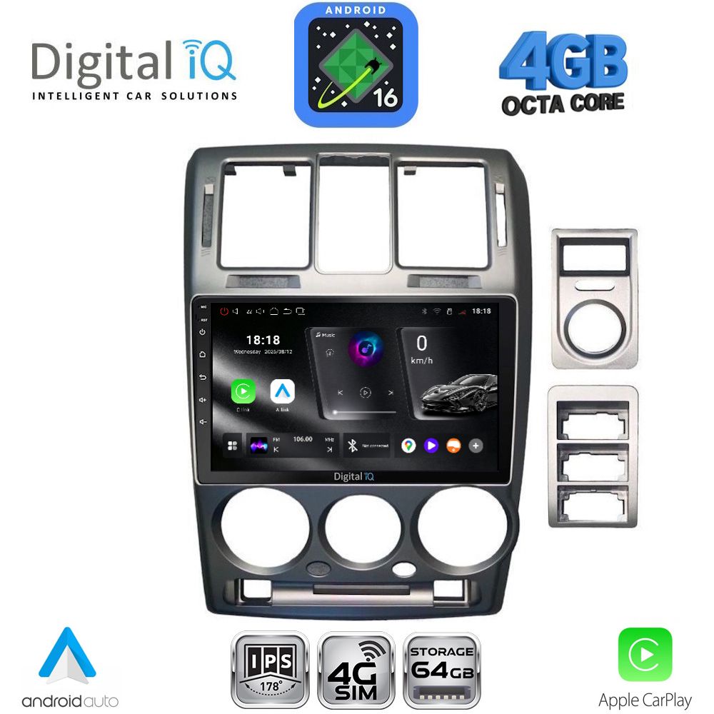 RTG6222_16 DIGITAL IQ RTG 6222GR_CPA (9inc) MULTIMEDIA TABLET for HYUNDAI GETZ mod. 2002-2011 (GREY) - Image 1