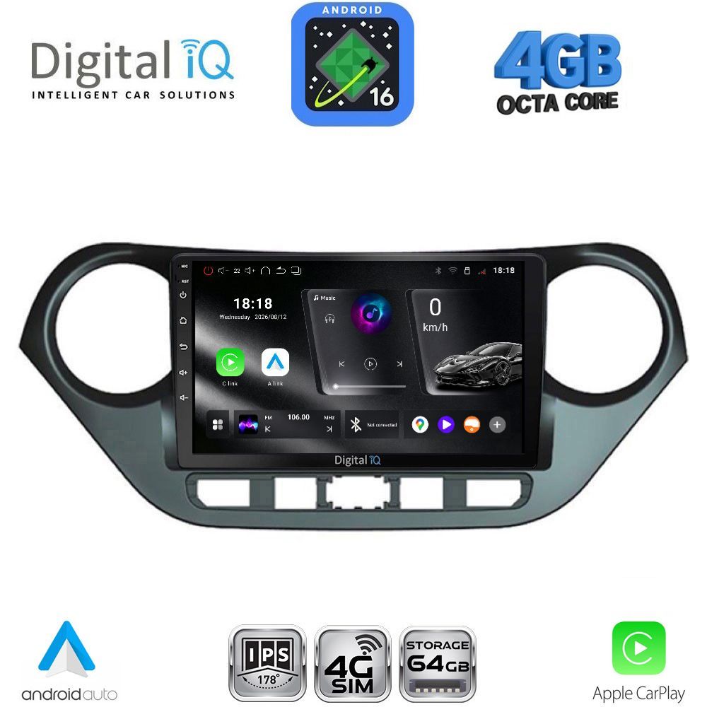 RTG6224_16 DIGITAL IQ RTG 6224_CPA (9inc) MULTIMEDIA TABLET for HYUNDAI i10 mod. 2014-2020 - Image 1