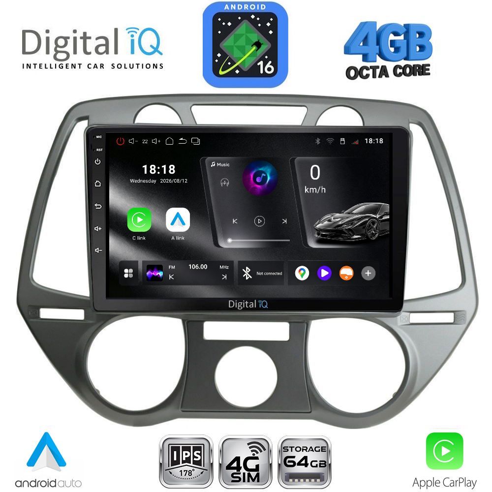 RTG6228_16 DIGITAL IQ RTG 6228_CPA A/C (9inc) MULTIMEDIA TABLET for HYUNDAI i20 mod. 2008-2012 - Image 1