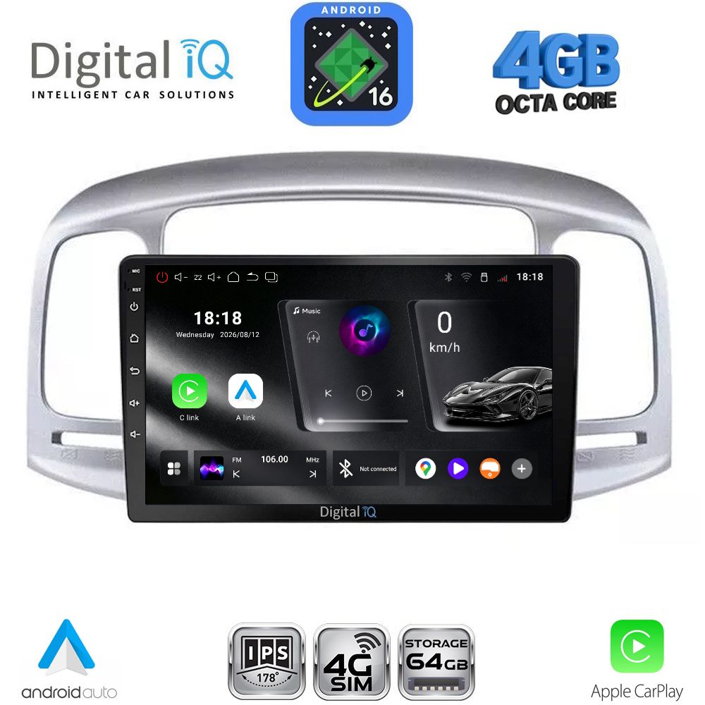RTG6249_16 DIGITAL IQ RTG 6249SL_CPA (9inc) MULTIMEDIA TABLET for HYUNDAI ACCENT mod. 2005-2012 (SILVER) - Image 1