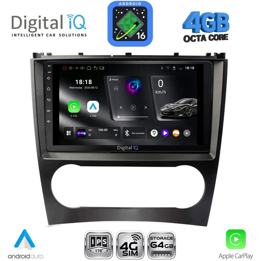RTG6404_16 DIGITAL IQ RTG 6404_CPA (9inc) MULTIMEDIA TABLET for MERCEDES C – CLK (W203-209) mod. 2004-2008 - Image 1