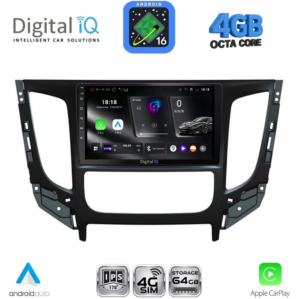 RTG6437CL_16 DIGITAL IQ RTG 6437CL_CPA (9inc) MULTIMEDIA TABLET for MITSUBISHI L200 mod. 2015-2019 with CLIMA - Image 1