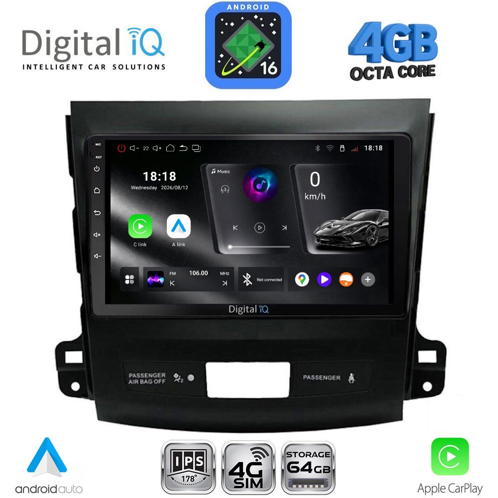 RTG6442_16 DIGITAL IQ RTG 6442_CPA (9inc) MULTIMEDIA TABLET for CITROEN C-CROSSER | MITSUBISHI OUTLANDER | PEUGEOT 4007 mod. 2006-2012 - Image 1
