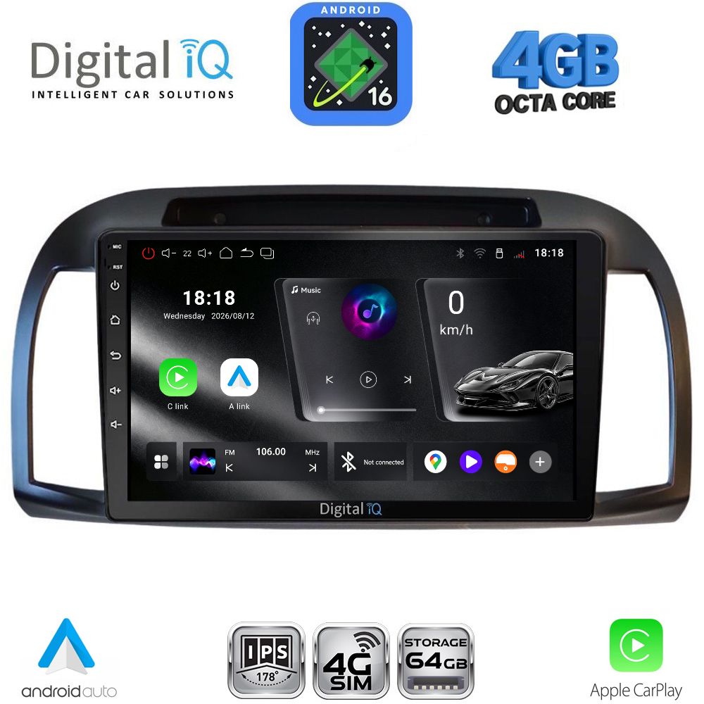 RTG6457BL_16 DIGITAL IQ RTG 6457BL_CPA (9inc) MULTIMEDIA TABLET for NISSAN MICRA K12 mod. 2002-2010 (BLACK) - Image 1