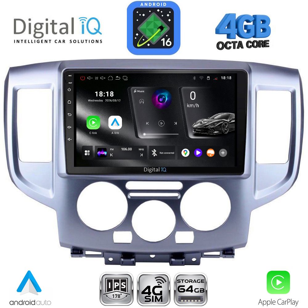RTG6458SL_16 DIGITAL IQ RTG 6458SL_CPA (9inc) MULTIMEDIA TABLET for NISSAN NV 200 mod. 2009-2020 (SILVER) - Image 1