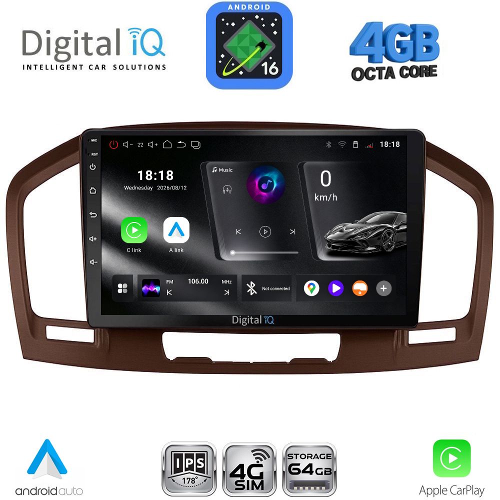 RTG6491BR_16 DIGITAL IQ RTG 6491BR_CPA (9inc) MULTIMEDIA TABLET for OPEL INSIGNIA mod.2008-2013 (BROWN) - Image 1