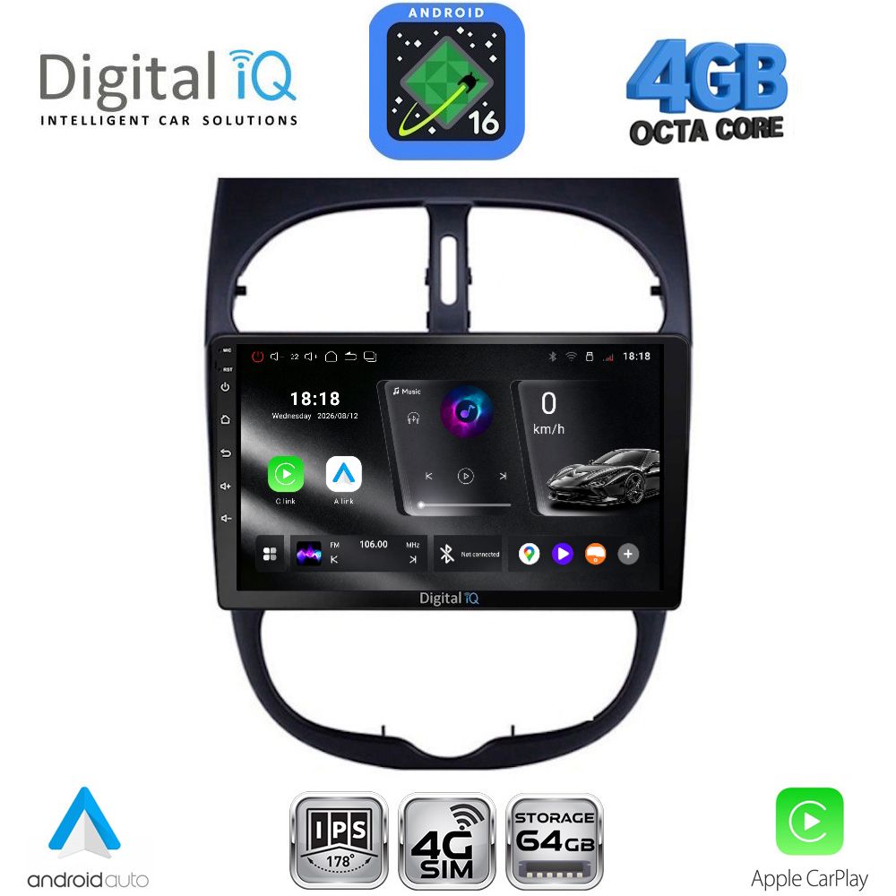 RTG6506_16 DIGITAL IQ RTG 6506_CPA (9inc) MULTIMEDIA TABLET for PEUGEOT 206 mod. 1998-2006 - Image 1