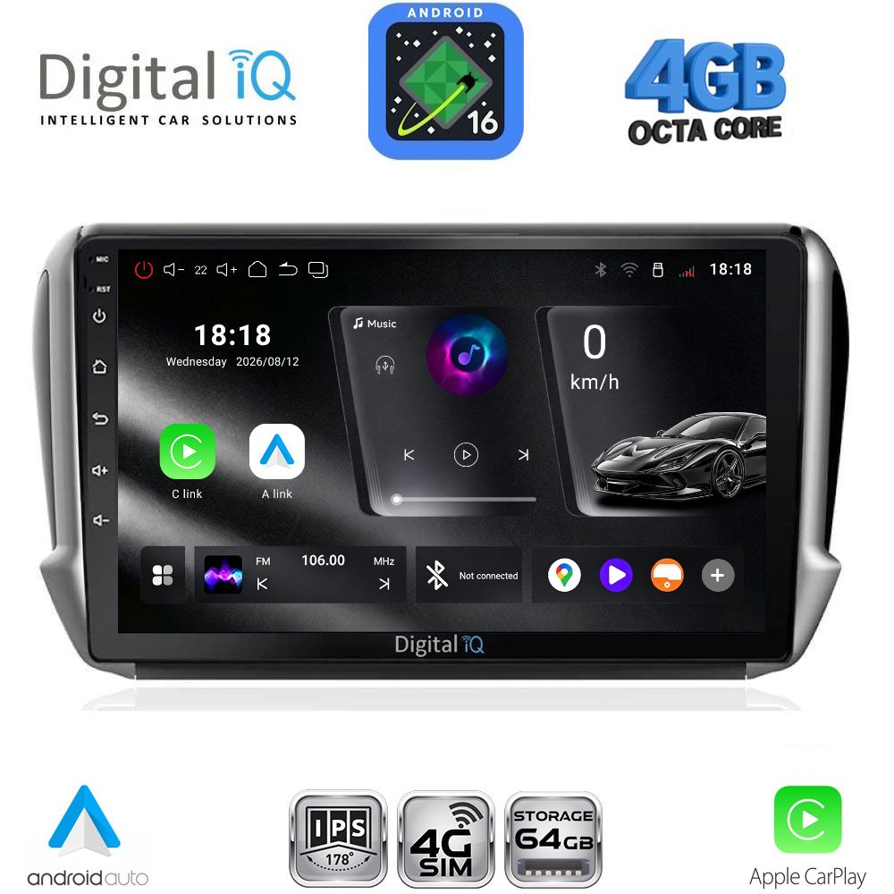 RTG6508_16 DIGITAL IQ RTG 6508_CPA (10inc) MULTIMEDIA TABLET for PEUGEOT 208-2008 mod. 2012-2021 - Image 1