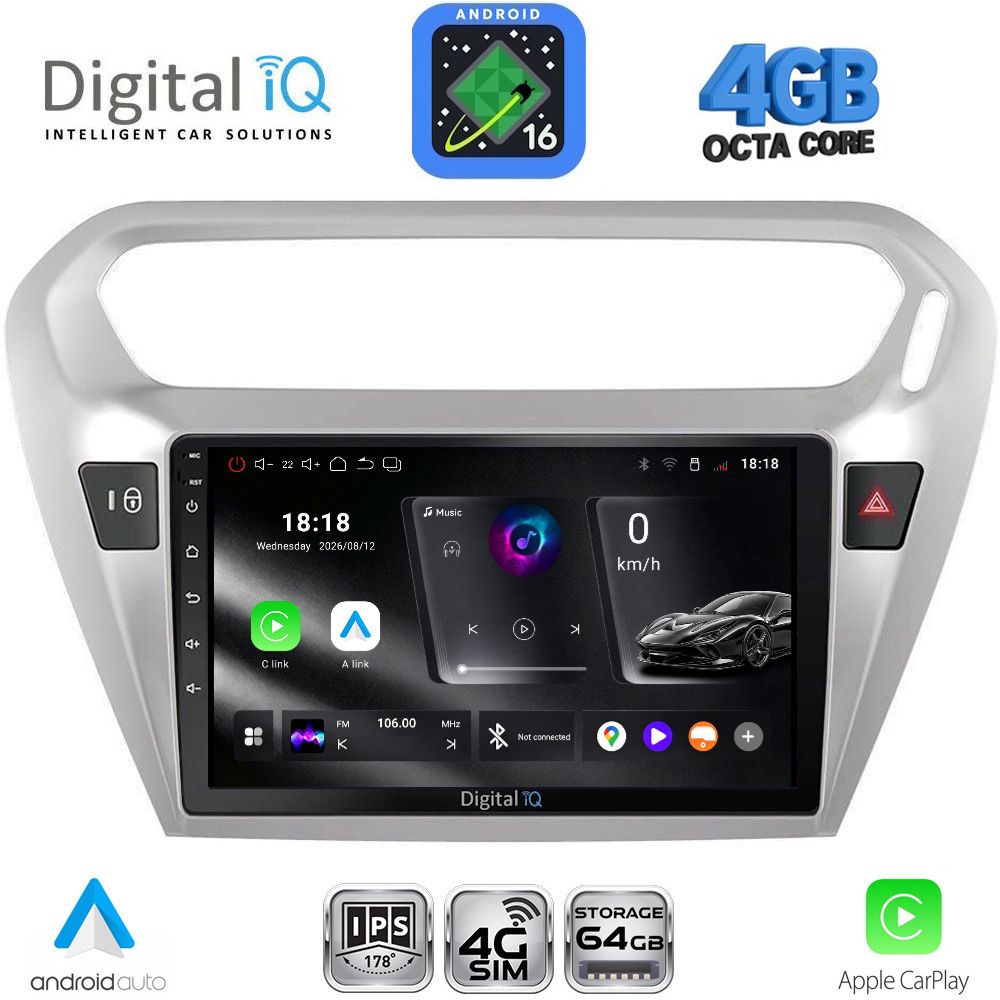 RTG6511SL_16 DIGITAL IQ RTG 6511SL_CPA (9inc) MULTIMEDIA TABLET for CITROEN ELYSEE – PEUGEOT 301 mod. 2013-2023 (SILVER) - Image 1