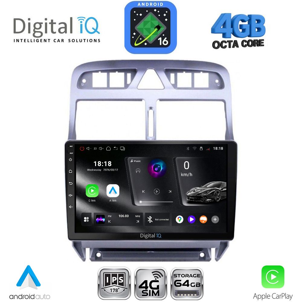 RTG6512_16 DIGITAL IQ RTG 6512_CPA (9inc) MULTIMEDIA TABLET for PEUGEOT 307 mod. 2001-2008 - Image 1