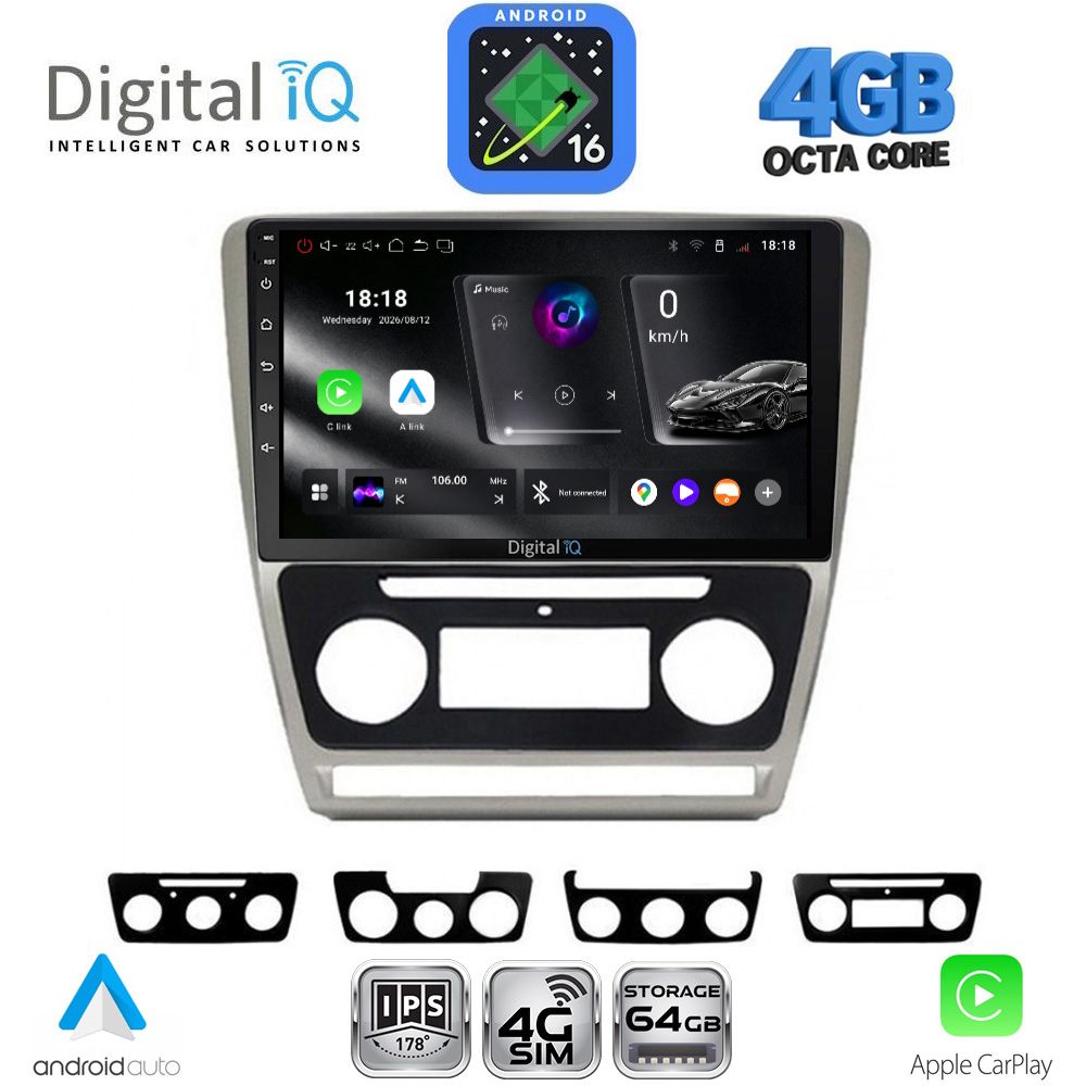 RTG6595SL_16 DIGITAL IQ RTG 6595SL_CPA (10inc) MULTIMEDIA TABLET for SKODA OCTAVIA 5 mod. 2005-2012 (SILVER) - Image 1