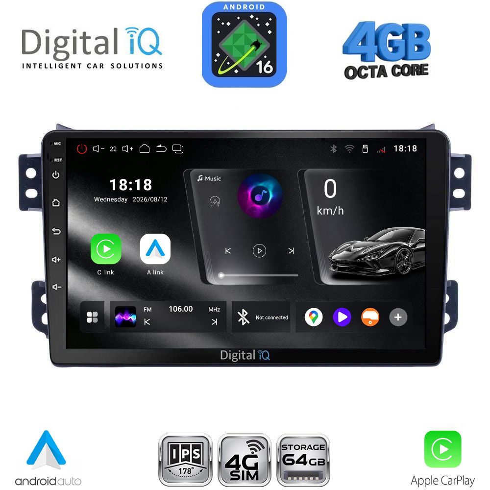 RTG6682_16 DIGITAL IQ RTG 6682_CPA (9inc) MULTIMEDIA TABLET for OPEL AGILA - SUZUKI SPLASH mod. 2008-2018 - Image 1