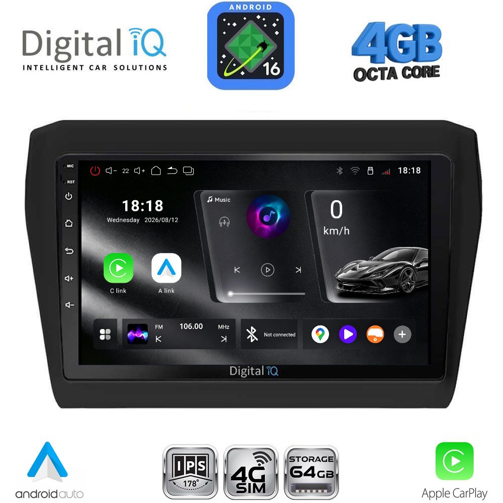 RTG6686_16 DIGITAL IQ RTG 6686_CPA (9inc) MULTIMEDIA TABLET for SUZUKI SWIFT mod. 2017-2023 - Image 1