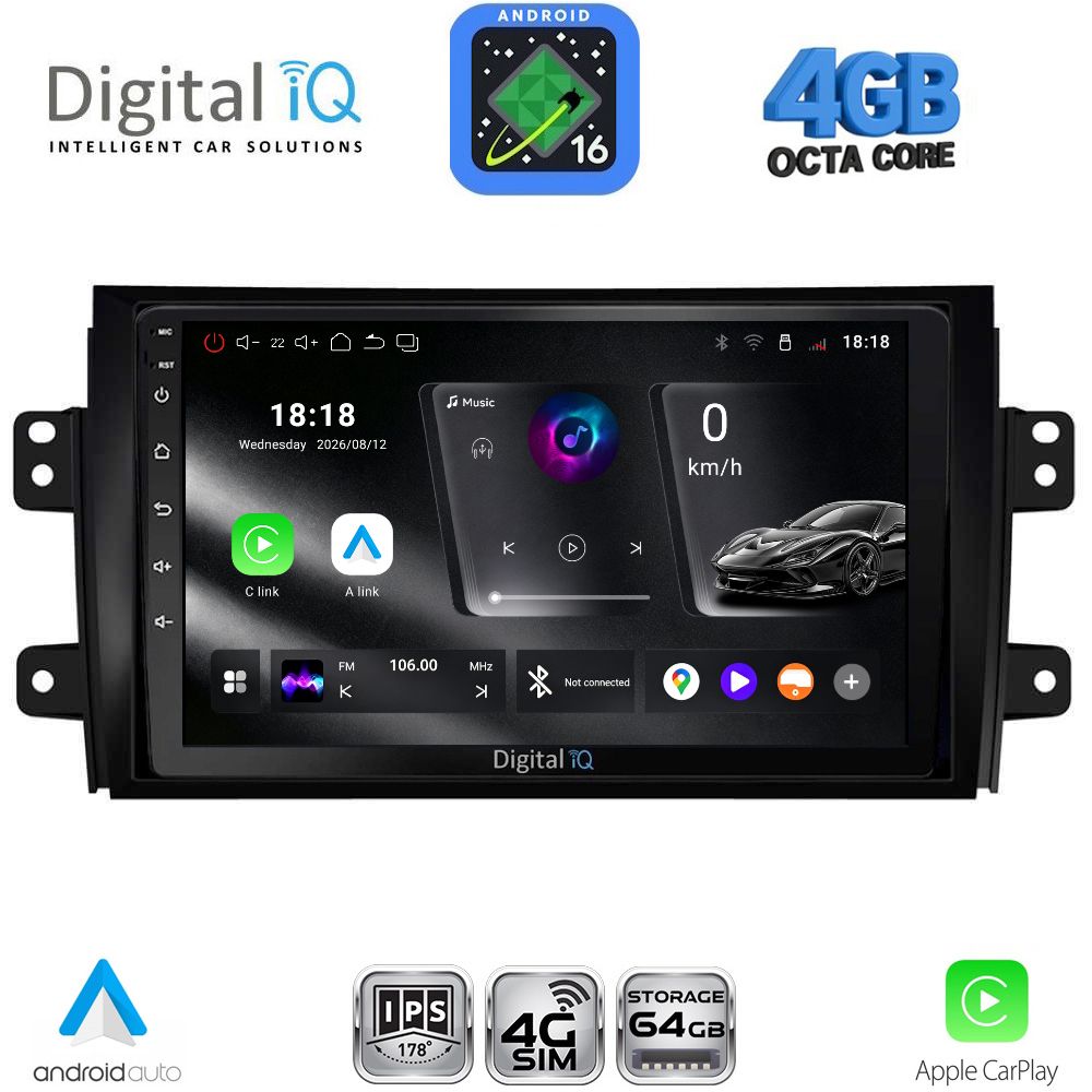 RTG6688_16 DIGITAL IQ RTG 6688_CPA (9inc) MULTIMEDIA TABLET for FIAT SEDICI – SUZUKI SX4 mod. 2005-2013 - Image 1