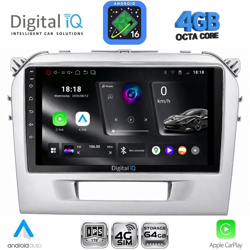 RTG6697SL_16 DIGITAL IQ RTG 6697SL_CPA (9inc) MULTIMEDIA TABLET for SUZUKI VITARA mod. 2016-2022 (SILVER) - Image 1