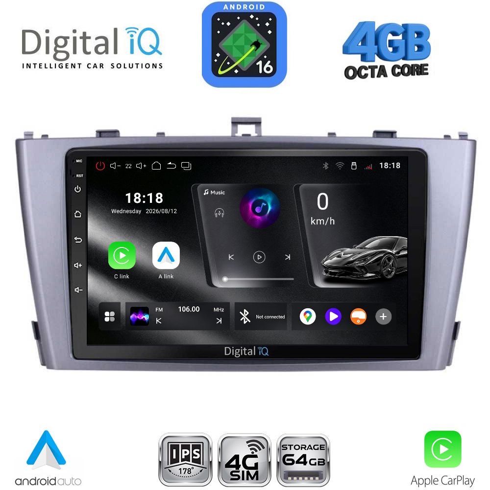 RTG6705_16 DIGITAL IQ RTG 6705SL_CPA (9inc) MULTIMEDIA TABLET for TOYOTA AVENSIS (T27) mod. 2009-2015 (SILVER) - Image 1