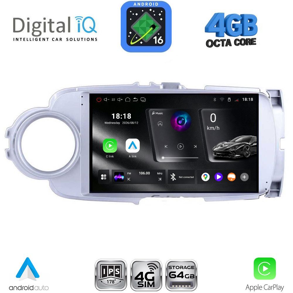 RTG6737SL_16 DIGITAL IQ RTG 6737SL_CPA (9inc) MULTIMEDIA TABLET for TOYOTA YARIS mod. 2011-2015 (SILVER) - Image 1