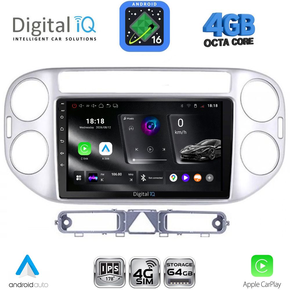 RTG6759SL_16 DIGITAL IQ RTG 6759SL_CPA (9inc) MULTIMEDIA TABLET for VW TIGUAN mod. 2004-2011 (SILVER) - Image 1