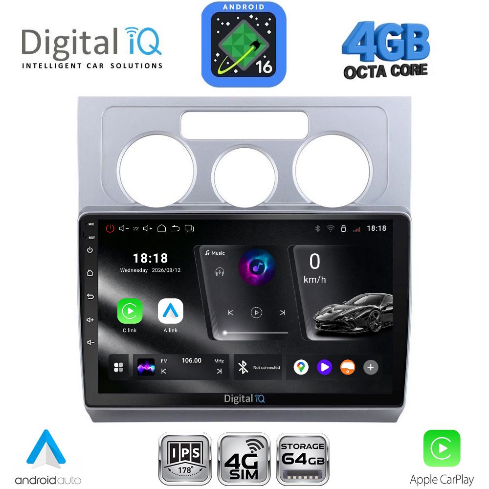 RTG6767AC_16 DIGITAL IQ RTG 6767AC_CPA (10inc) MULTIMEDIA TABLET for VW TOURAN mod. 2003-2010 with A/C - Image 1