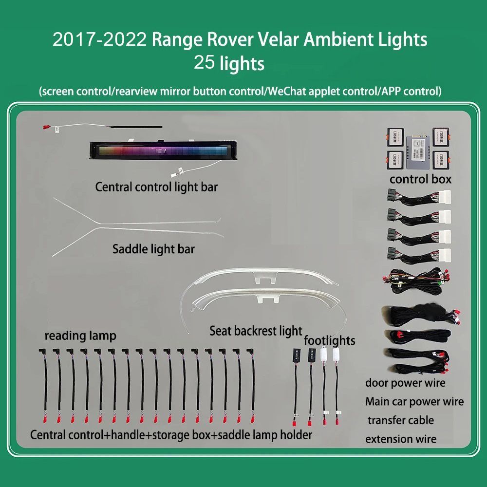 Range_Rover_Velar_25L_S DIQ AMBIENT LR RANGE ROVER VELAR (L560) TRIM mod. 2017-2023 (Digital iQ Ambient Light for LAND ROVER RANGE ROVER VELAR (L560) mod. 2017> with 25 Lights) - Image 1