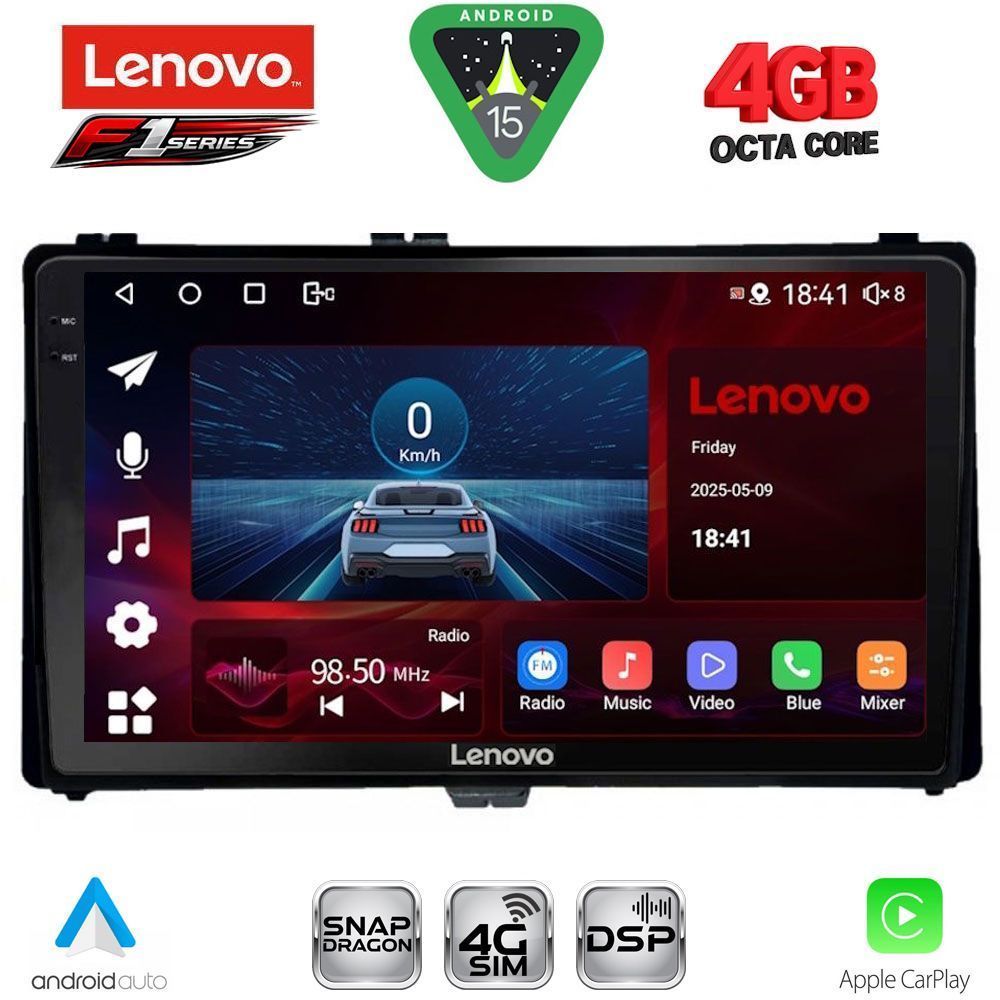 SSQ9703_15 LENOVO SSQ 9703A_CPA (9inc) MULTIMEDIA TABLET for TOYOTA AURIS mod. 2015-2021 – AYGO X mod. 2022-2026 – COROLLA mod. 2017-2019 - Image 1