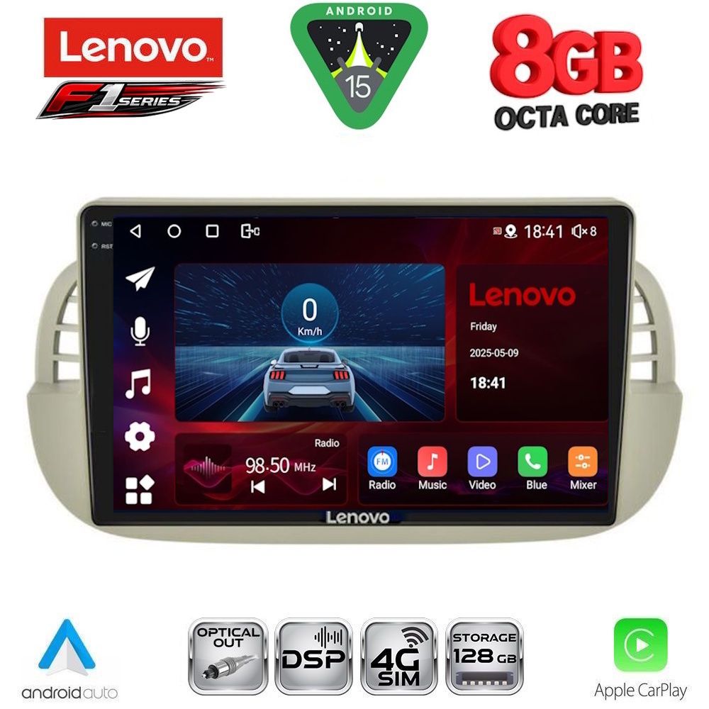 SSR10130BG-15 LENOVO SSR 10130BG_CPA (9inc) MULTIMEDIA TABLET for FIAT 500 mod. 2007-2015 (BEIGE) - Image 1