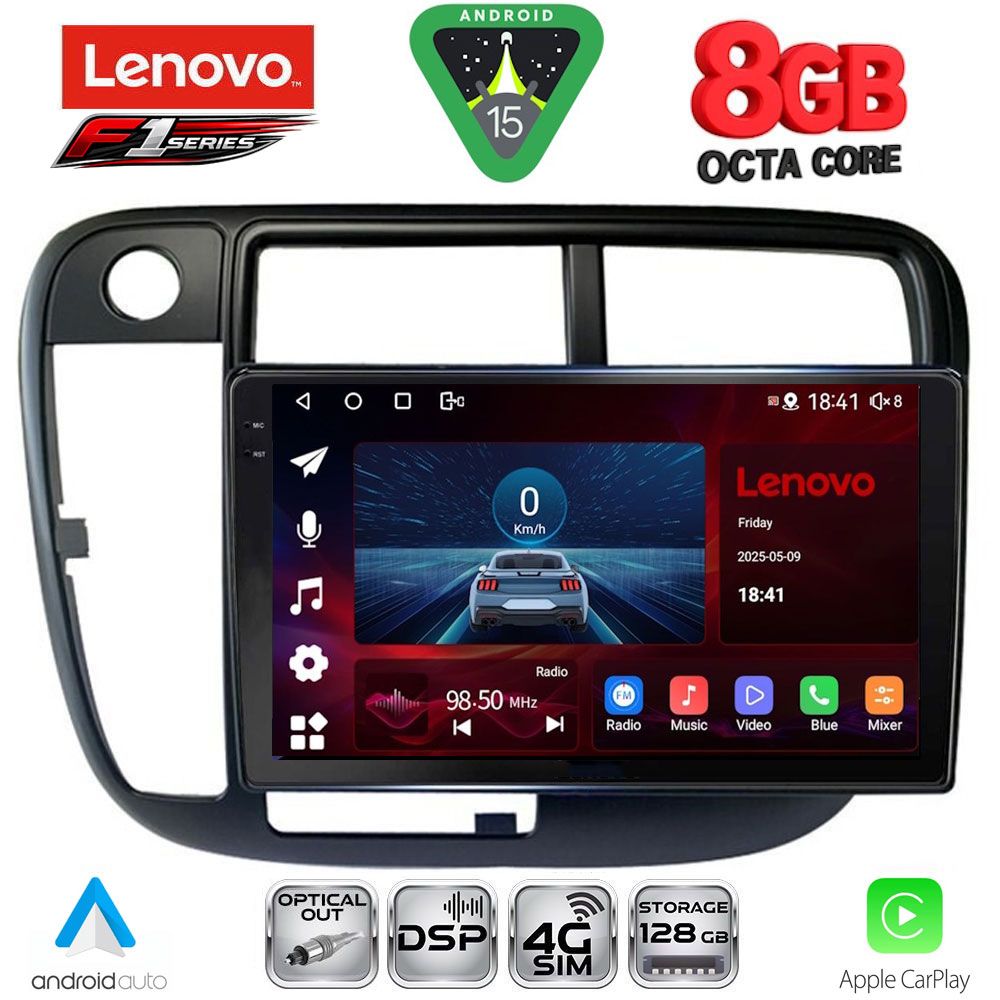 SSR10186CL_15 LENOVO SSR 10186_CPA CLIMA (9inc) MULTIMEDIA TABLET for HONDA CIVIC mod. 1995-2001 - Image 1