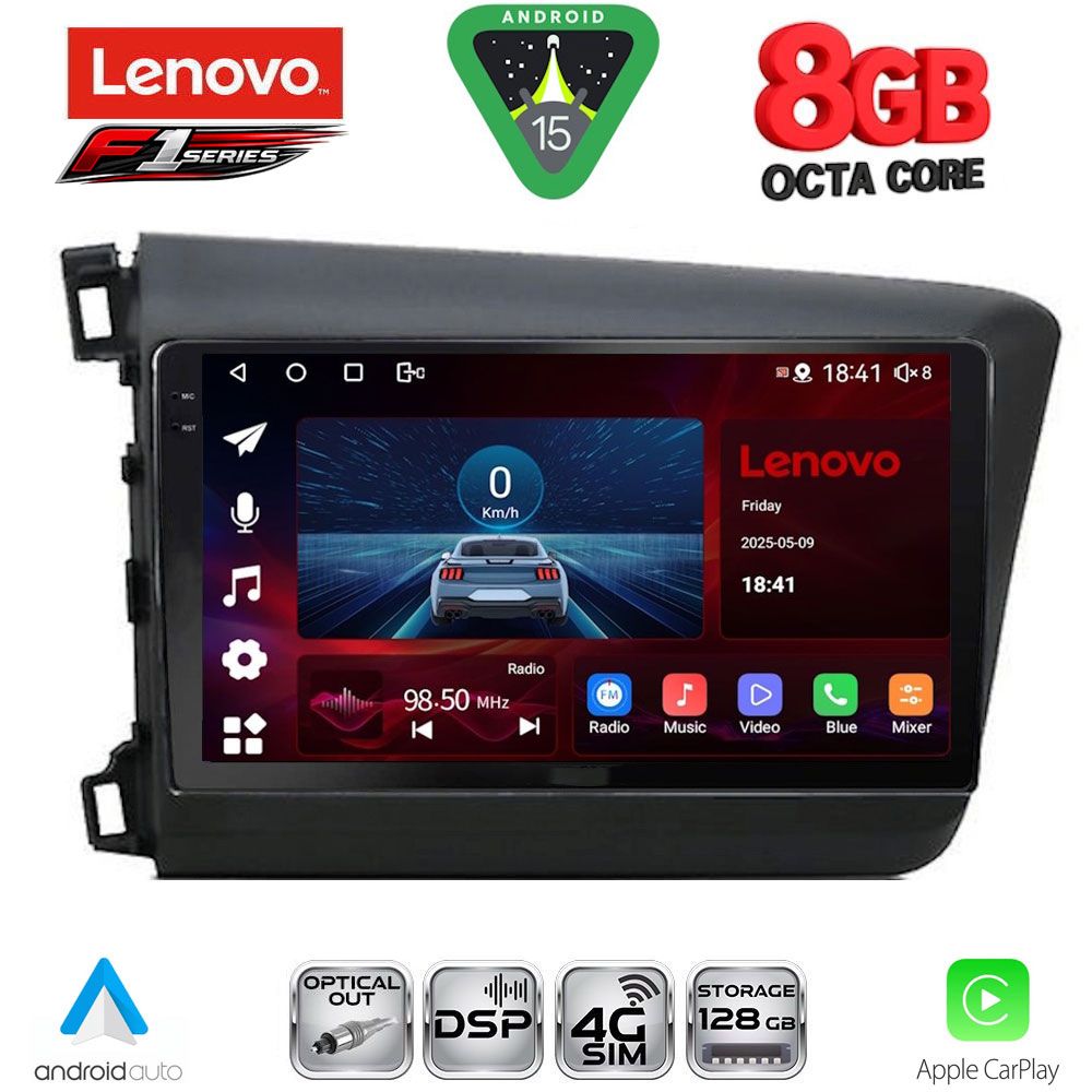 SSR101904D_15 LENOVO SSR 101904D_CPA (9inc) MULTIMEDIA TABLET for HONDA CIVIC 4Doors mod. 2012-2016 - Image 1
