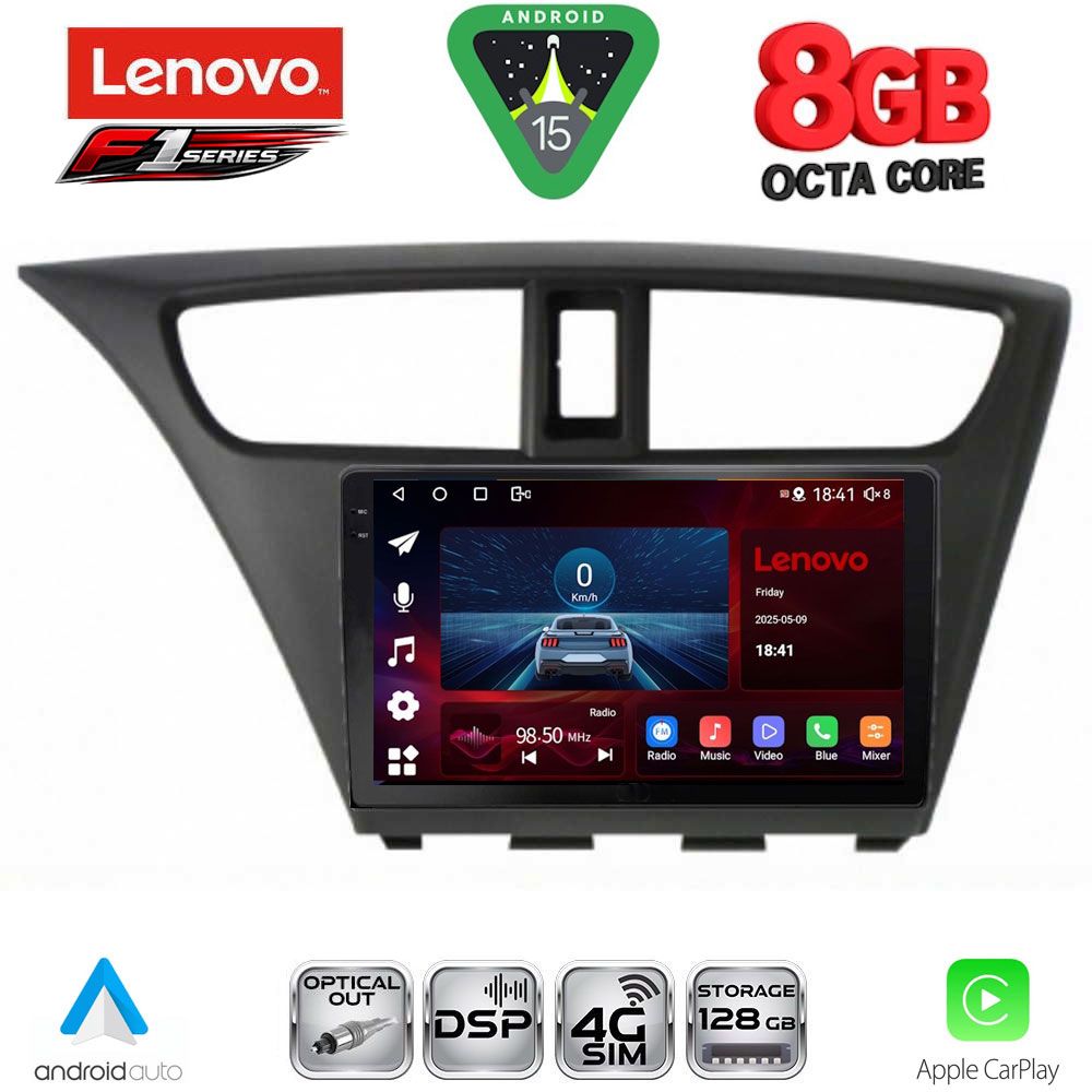 SSR10190_15 LENOVO SSR 10190_CPA (9inc) MULTIMEDIA TABLET for HONDA CIVIC mod. 2012-2016 - Image 1