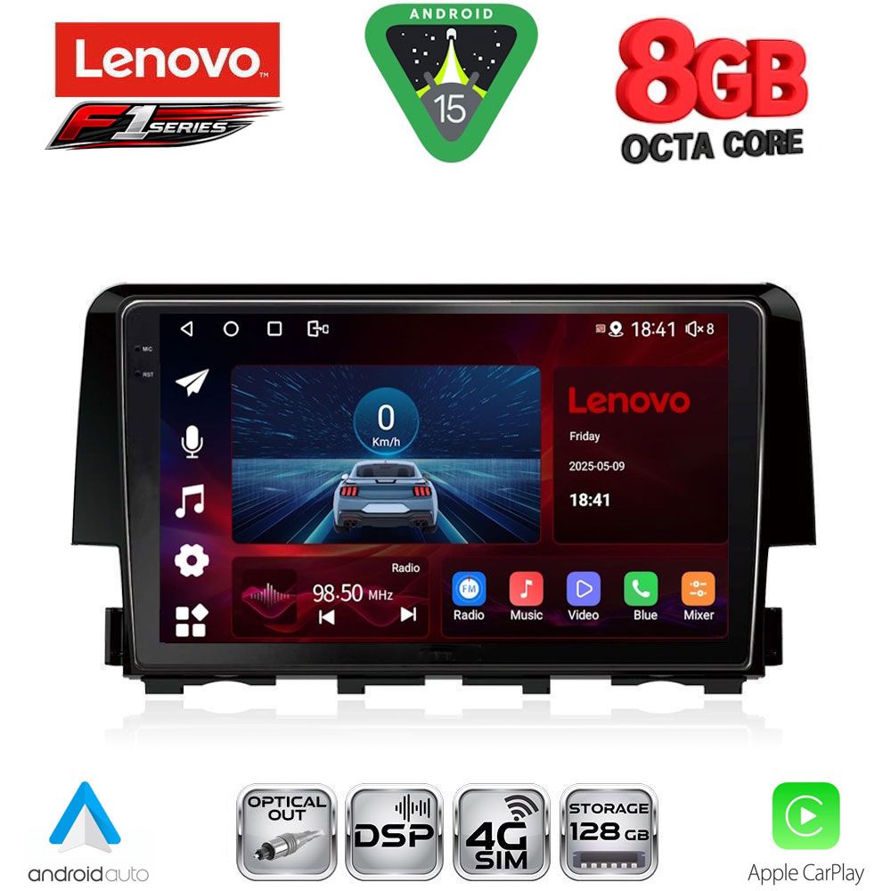 SSR10191_15 LENOVO SSR 10191_CPA (9inc) MULTIMEDIA TABLET for HONDA CIVIC mod. 2016-2021 - Image 1