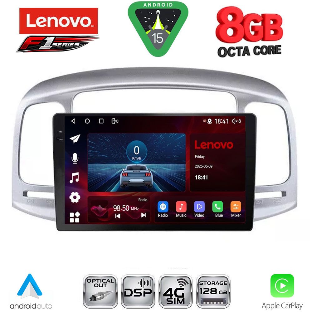 SSR10249SL_15 LENOVO SSR 10249SL_CPA (9inc) MULTIMEDIA TABLET for HYUNDAI ACCENT mod. 2005-2012 (SILVER) - Image 1