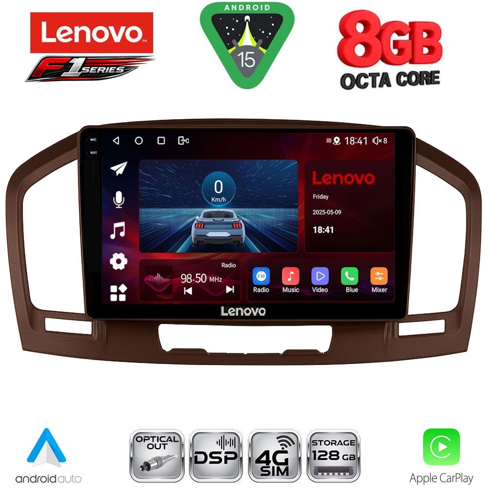 SSR10491BR_15 LENOVO SSR 10491BR_CPA (9inc) MULTIMEDIA TABLET for OPEL INSIGNIA mod.2008-2013 (BROWN) - Image 1