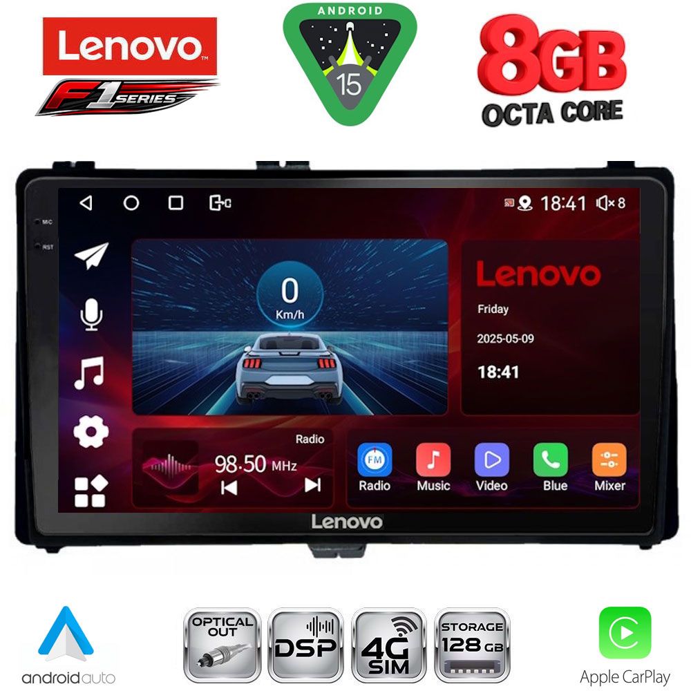 SSR10703_15 LENOVO SSR 10703A_CPA (9inc) MULTIMEDIA TABLET for TOYOTA AURIS mod. 2015-2021 – AYGO X mod. 2022-2026 – COROLLA mod. 2017-2019 - Image 1