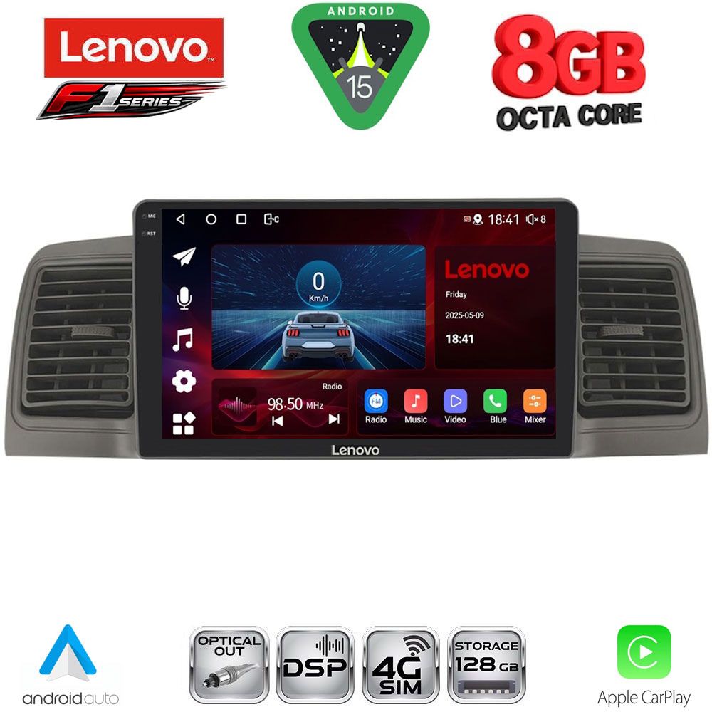 SSR10712GR_15 LENOVO SSR 10712GR_CPA (9inc) MULTIMEDIA TABLET for TOYOTA COROLLA mod. 2001-2006 (GREY) - Image 1