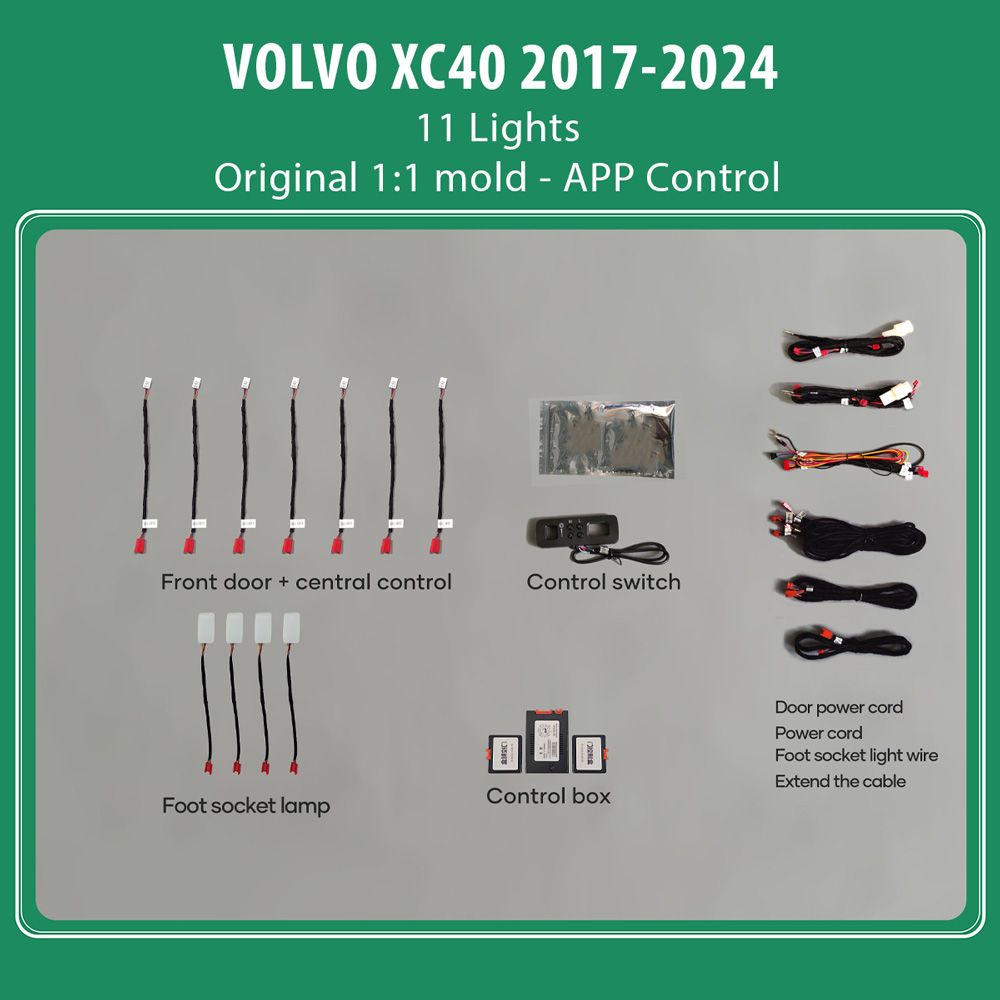 VOLVO_XC40_ambient_11L_with_Ambient_01 DIQ AMBIENT VOLVO XC40 AL (EX40) mod. 2018> (Digital iQ Ambient Light for VOLVO XC40 mod. 2018> with 11 Lights & with Original Ambient Light) - Image 1