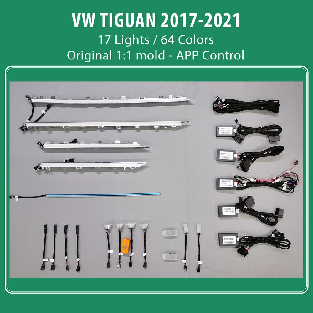 VW-Tiguan_2017-21_Ambient_17_lights_01 DIQ AMBIENT VW TIGUAN II (Digital iQ Ambient Light for VW Tiguan mod. 2017-2021 with 17 Lights) - Image 1